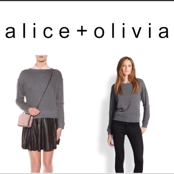 Alice Olivia Scarlit Rhinestone Sweater 